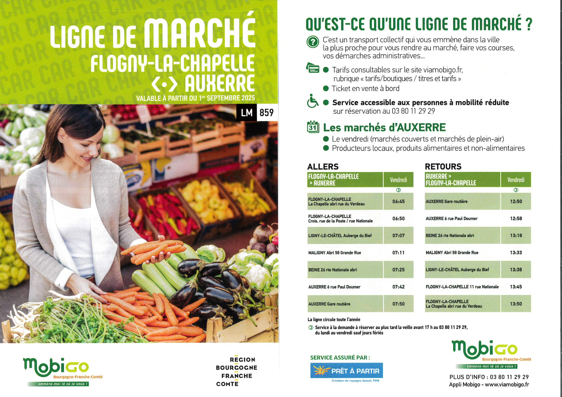 MOBIGO : ligne de marché (Flogny la Chapelle ==>Auxerre)