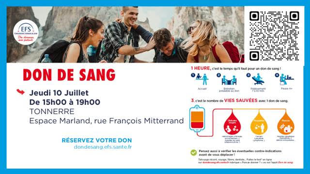Collecte de don du sang du 10 Juillet
