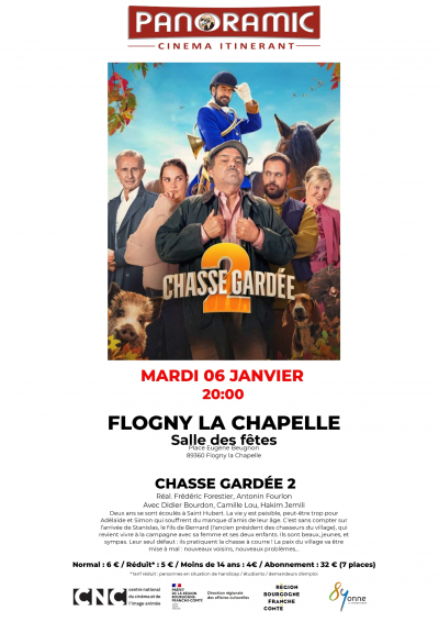 Film "chasse gardée 2" séance du 6 janvier 2022 Salle polyvalente